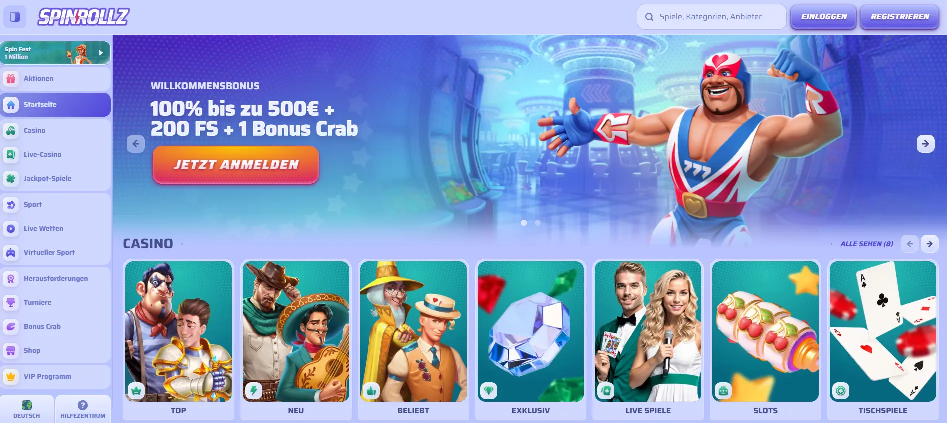 Spinrollz: Online Casino ohne Deutsche Lizenz mit Bonus ohne Einzahlung